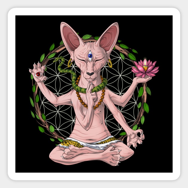 Sphynx Cat Yoga Magnet by underheaven